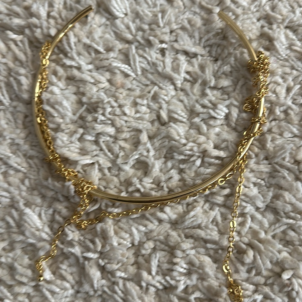 COPY - Gold necklace with chain and choker like new worn only a couple times